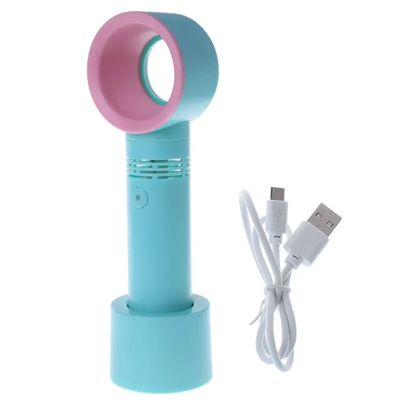 

R2JD Mini Portable Leafless Fan Summer Supplies Silent USB Rechargeable Cooler Without Blades Student Air Cooling Fan Bedroom