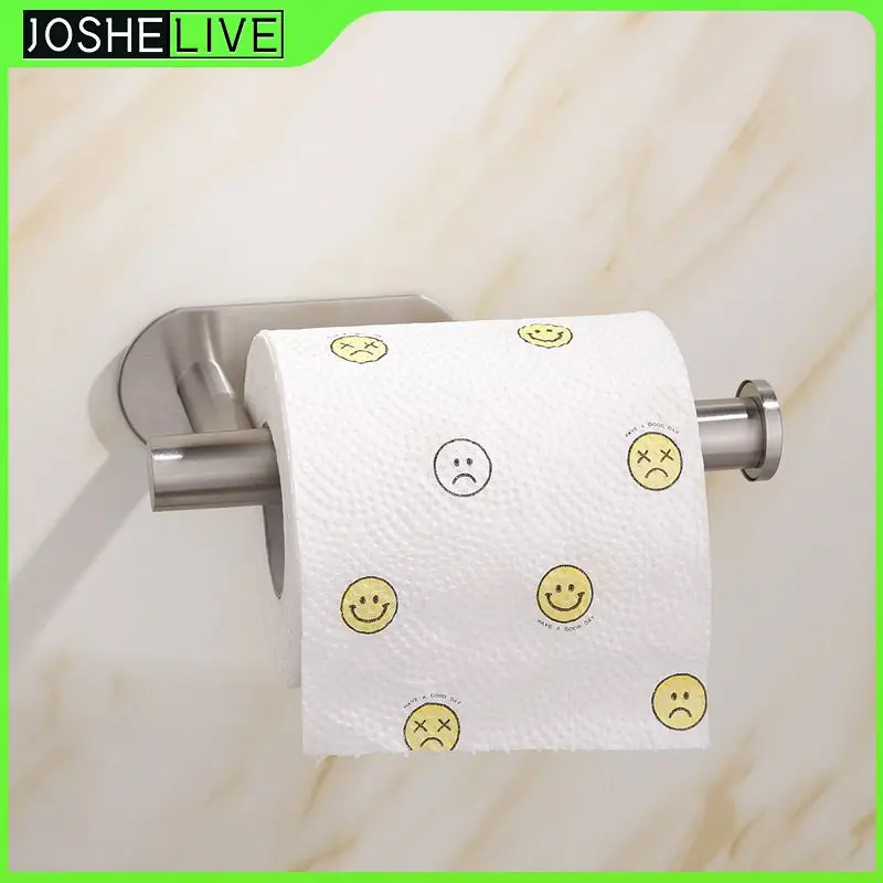 

Self-Adhesive Bath Paper Holder Stainless Steel Toilet Roll Organizers Bar Towel Ring Rail Rack Non-Drilling Toilet Accessories