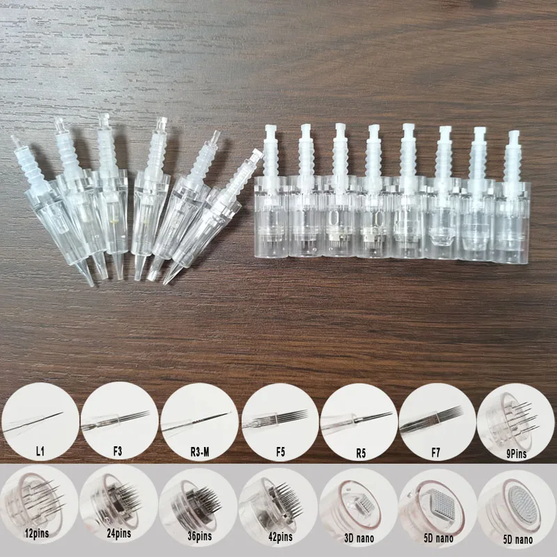 100pcs Cartridges Replacement Heads For Electric Face Skin Care Tools 9/12/24/36/42P Nano Apply to Ultima A1 A6 A10 E30 M7 M5 N2