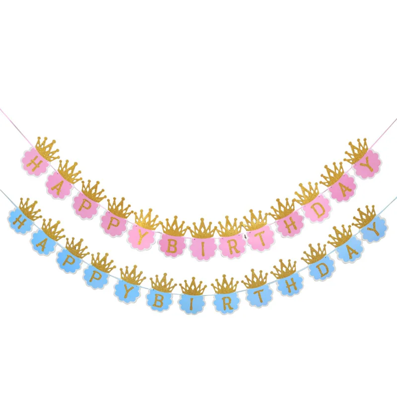 

Надпись "с днем рождения", детский праздник в честь Дня рождения, принцесса, корона, баннер на день рождения