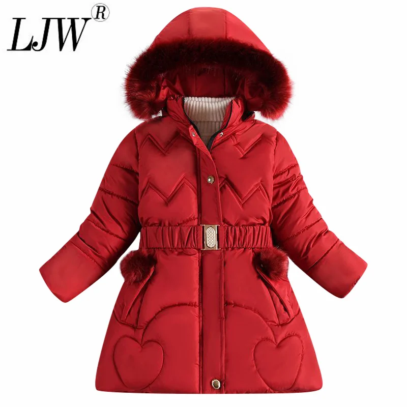 

Russian winter new children's thickened mid-length plus velvet padded jacket foreign girl's jacket children's clothing