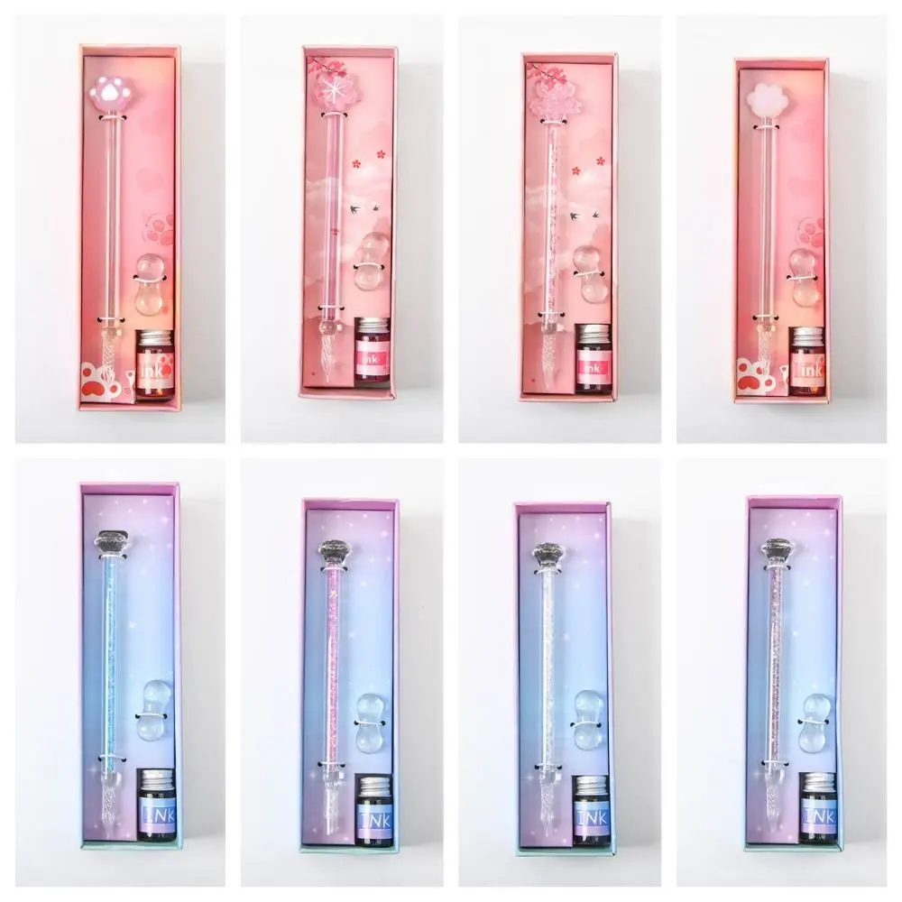 Ручка для письма стеклянная ручка с кошачьим когтем перьевые ручки чернилами