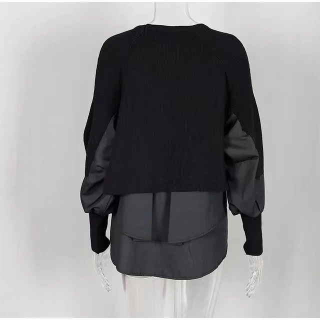 Вязаный свитер женский зимний модный Свободный пуловер с круглым вырезом и