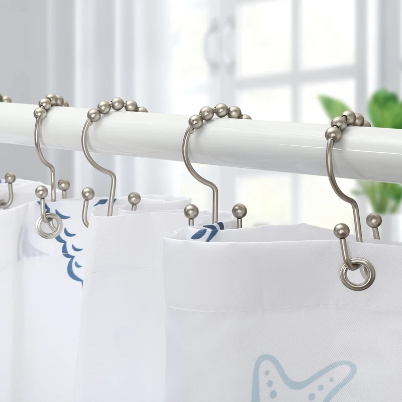 

Shower Curtain Hooks Curtain Rings Stainless Steel Shower Curtain Hooks Rust Proof Free Sliding Double Shower Hooks