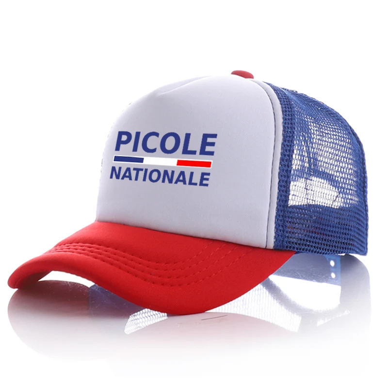 

France PICOLE NATIONALE Men Trucker Cap Baseball Cap Adult Women Sun helmet Mesh Net Buckle Adjustable Outdoor caps Snapback