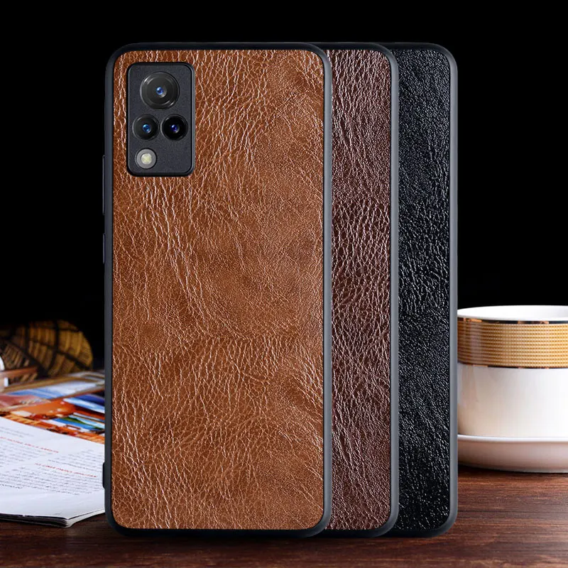 

Luxurious leather case for Vivo V21 with Business design and TPU+PC 2in1 material ,cover for Vivo V21 case capa funda