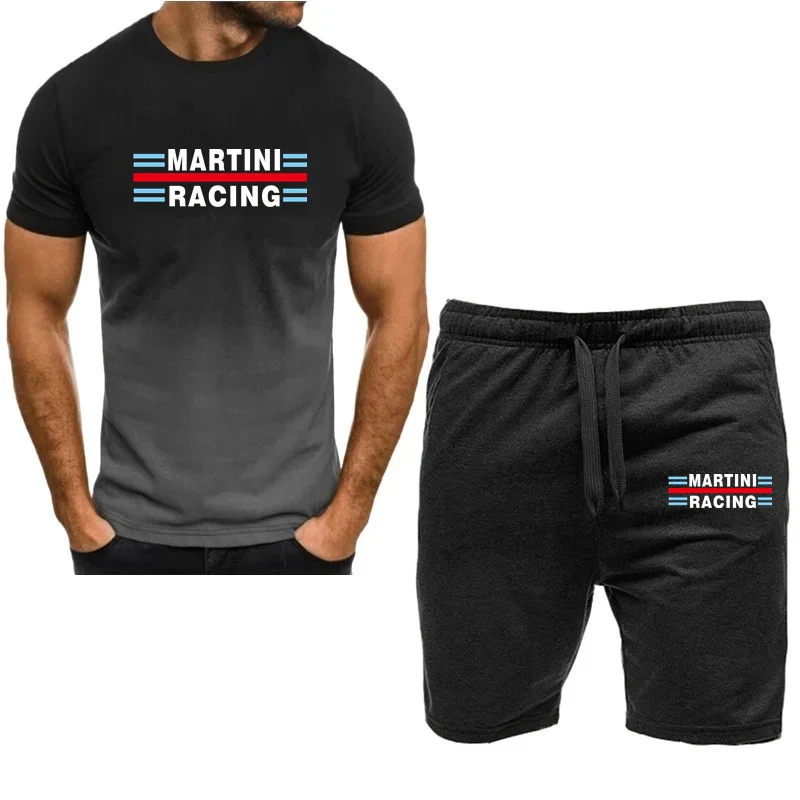Мужской спортивный костюм Martini Racing удобная футболка и шорты комплект из двух