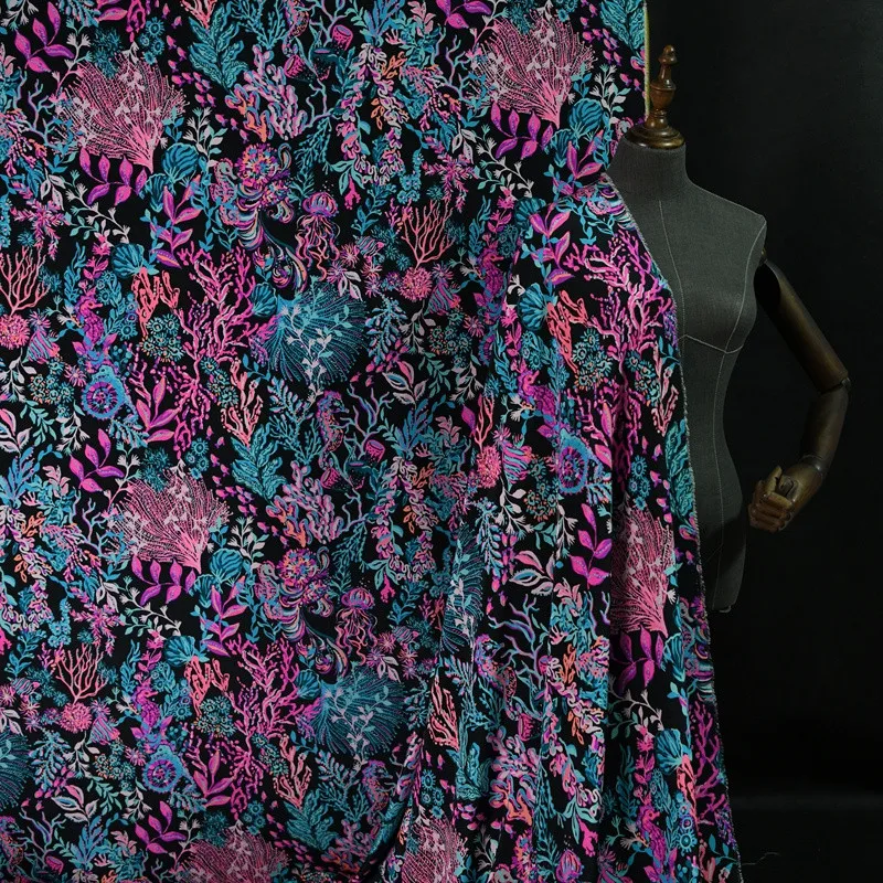 

Цифровая печать 16 Моми шелковая крепдешиновая светильник Роскошная Модная брендовая гладкая текстура одежда ткань для платья