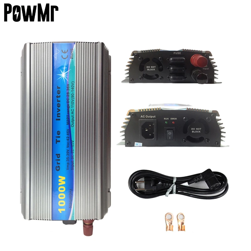 

In Stock!! PowMr 1000W Grid Tie Inverter 10.5-28VDC input 110V or 220VAC output Micro Inverter solar inverter grid tie GTI-1000W