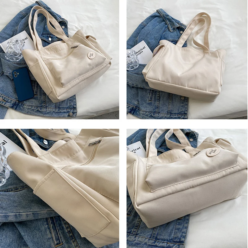 Вместительная женская сумка через плечо тоут на ремне с несколькими карманами