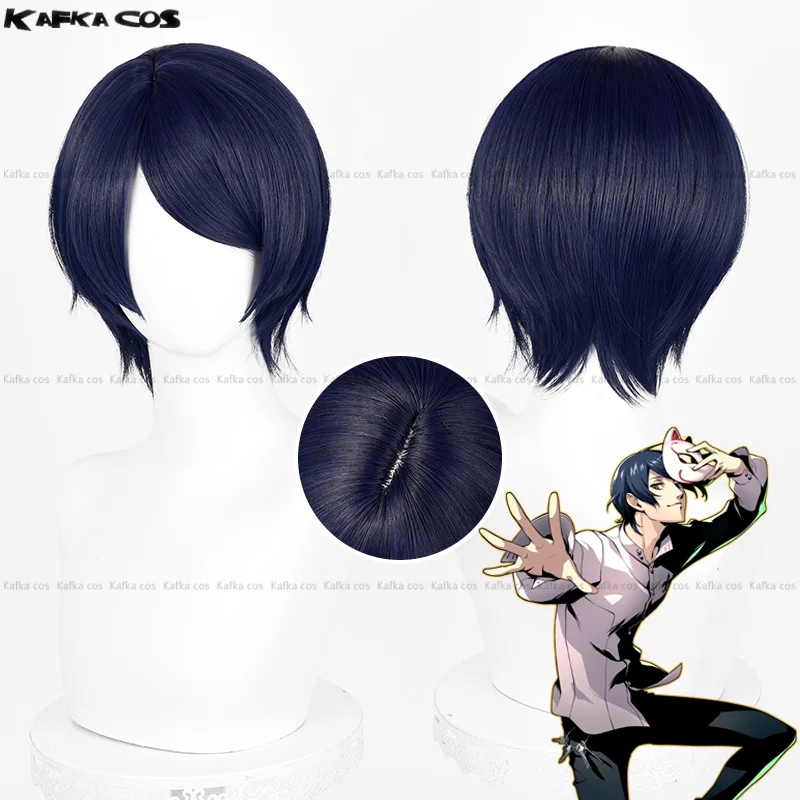 Игра Yusuke Kitagawa парик для косплея аниме Fokkusu Oinari волосы темно-синие синтетические