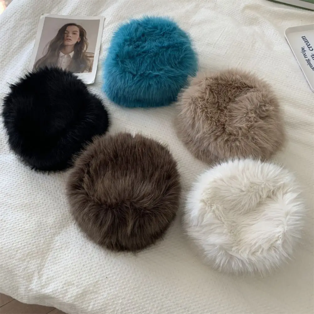 

Новая утолщенная Рыболовная Шапка Y2k на осень и зиму, шапка из искусственного меха норки, Панама, шапки из лисьего меха