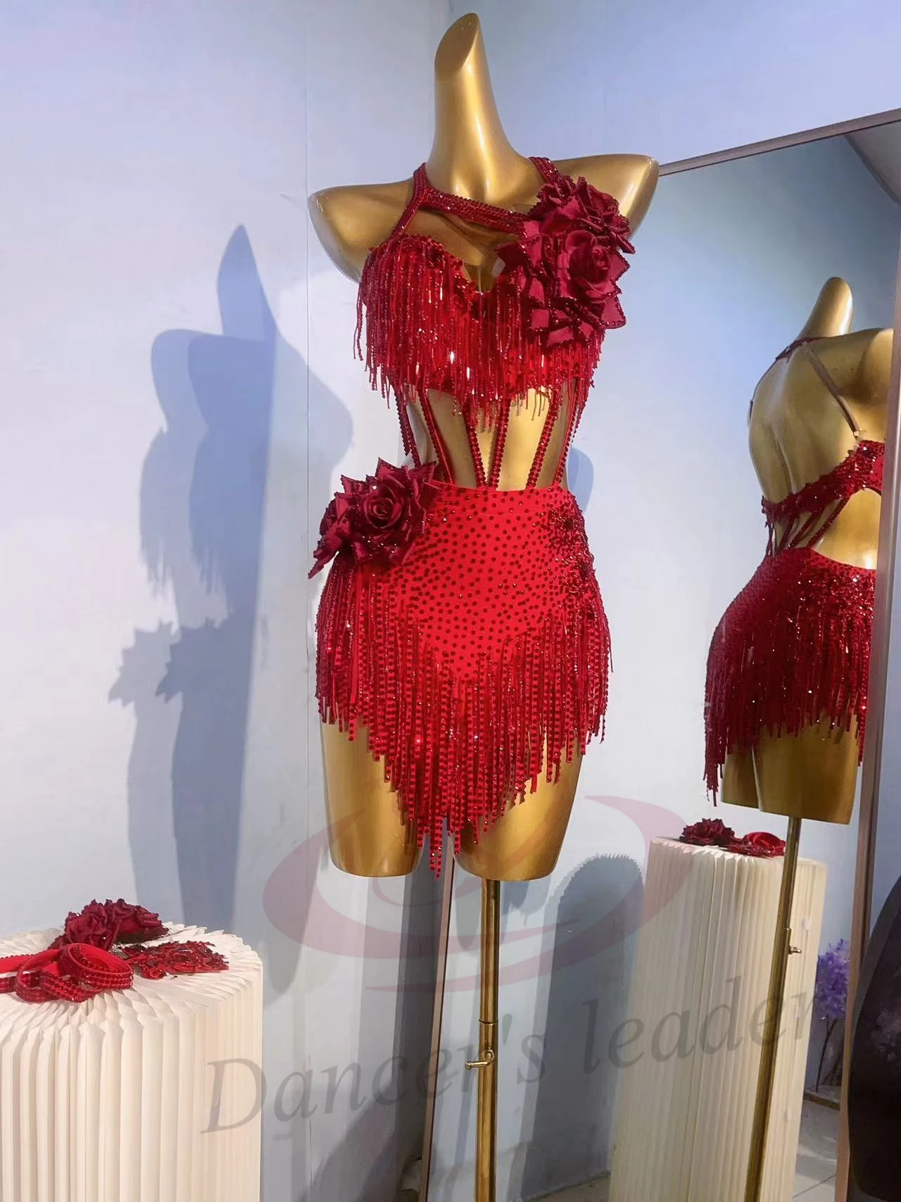 Женское платье для латиноамериканских танцев Эксклюзивное на заказ с украшением