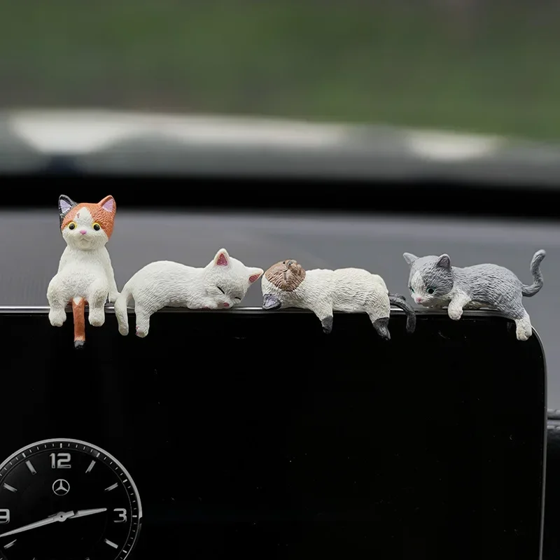 

1/4 шт. украшение автомобиля мини-спящий кот орнамент автомобили украшения игрушка кошка миниатюрная пейзажная модель украшения автомобиля аксессуары