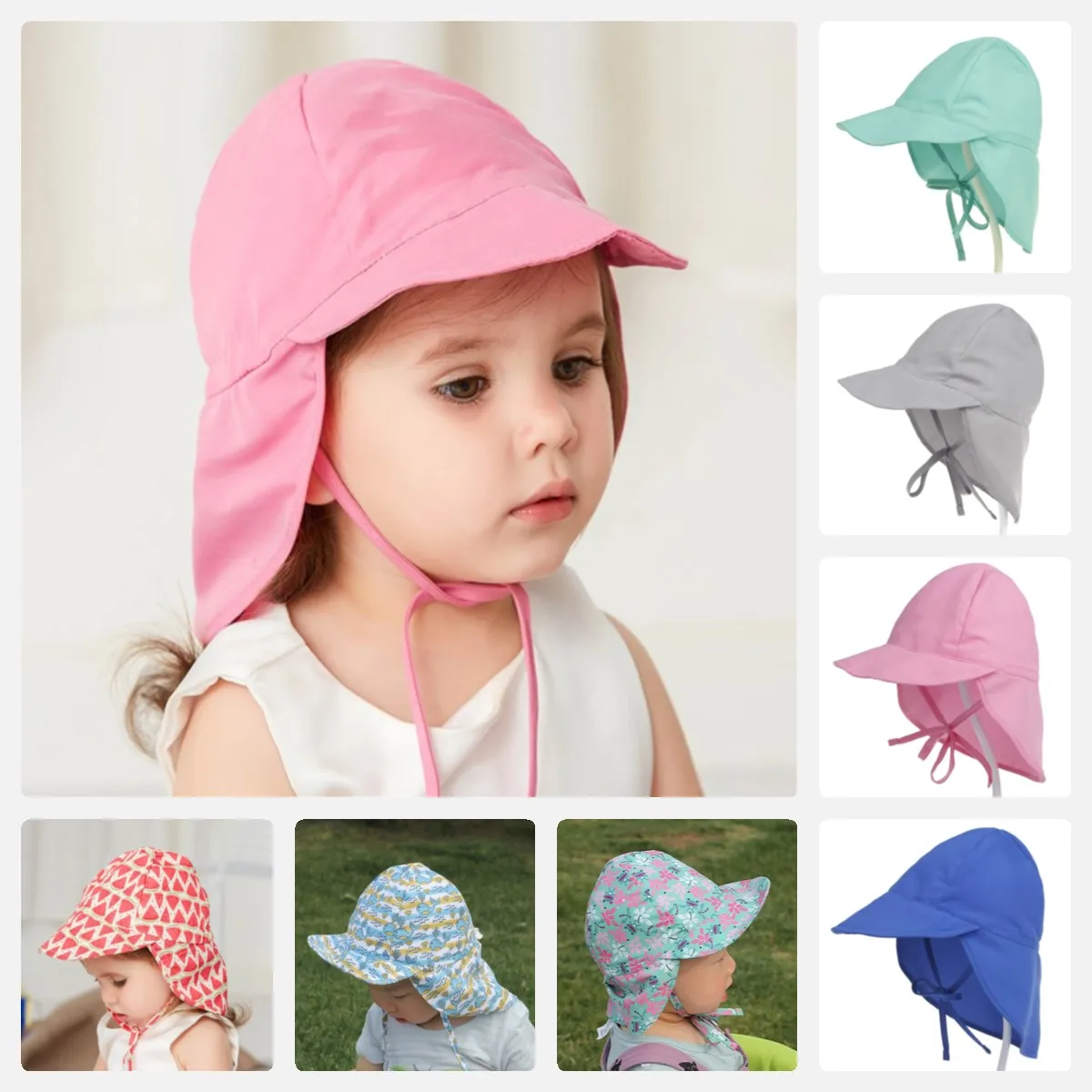 SPF 50+ Baby Sun Hat Adjustable Summer Cap Outdoor Travel Beach Sun Protection Hat Toddler Hat Infant Accessories Children Cap