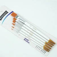 6pcs high quality nylon wool watercolor acrylic brush art set 6 oil painting brushes
