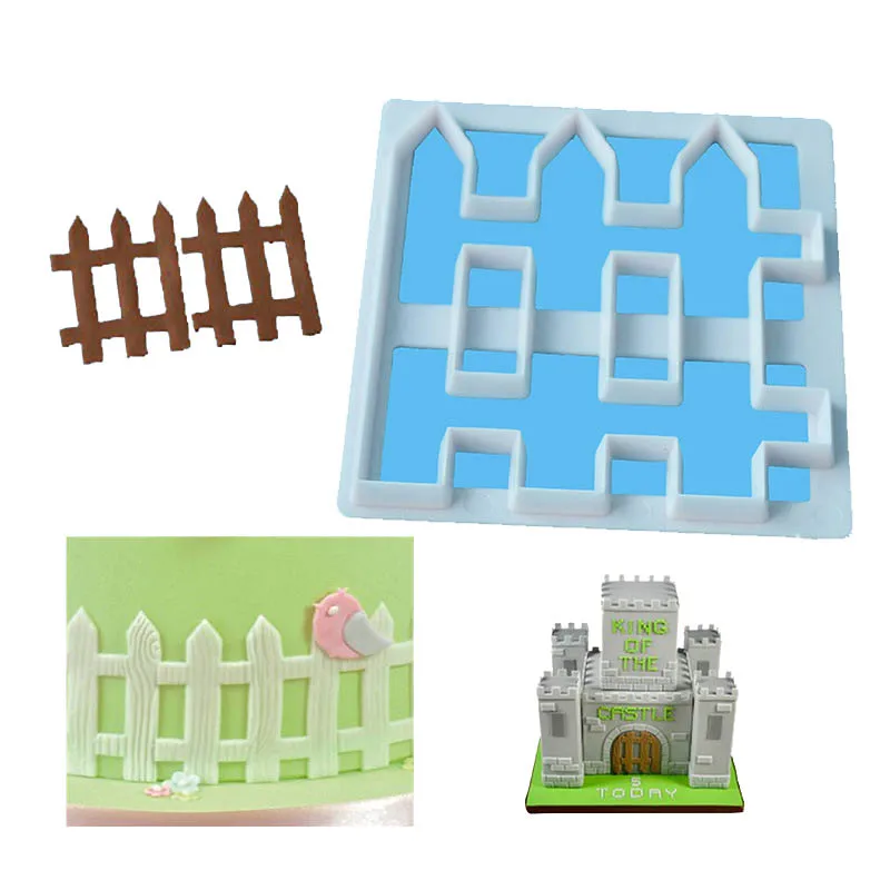 

Fence Gate Soft Candy Chocolates Biscuit Mold DIY Kitchen Baking Cake Decorating Tools Cookie Cutter Stamp Fondant Embosser Die