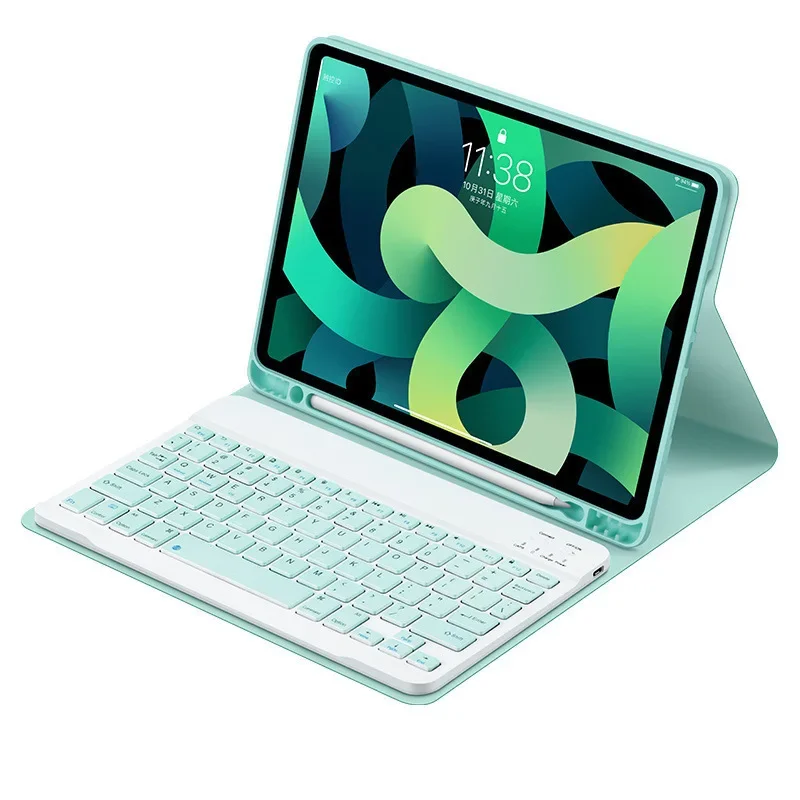 Новый комплект беспроводной Bluetooth-клавиатуры и мыши для Ipad 9 7 10 2 Air 3 5 4 кожаный