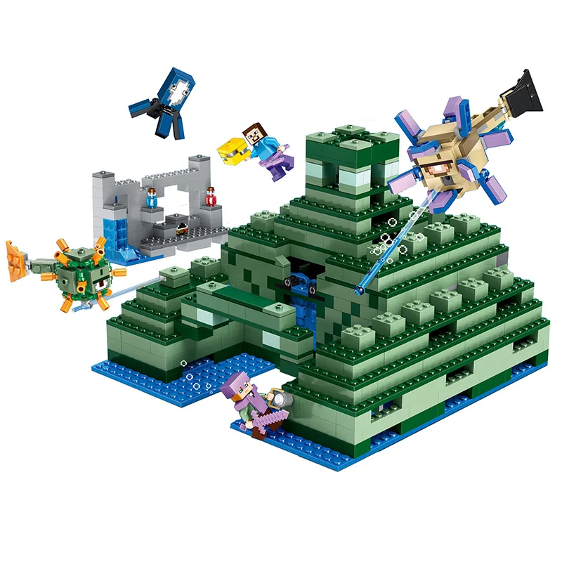 

1134pcs myworld The ocean monument underwater temple building blocks Compatible with 21136 Toys