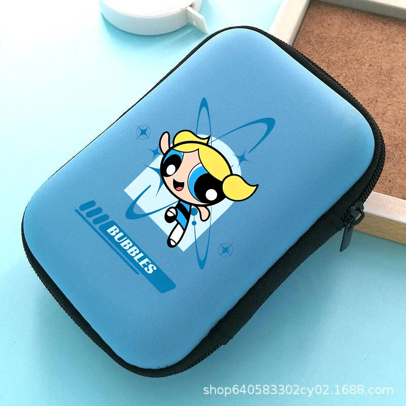 Фото Сумка для хранения кабелей Powerpuff Girls, милый мультяшный органайзер для карт, портативный дорожный футляр для карт, подарок №5