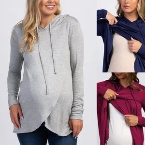2022 maternity clothes Tops Pregnant Long Sleeve Breastfeeding Blouse Women Top Mama Clothing Pregnancy T-shirt Premaman
