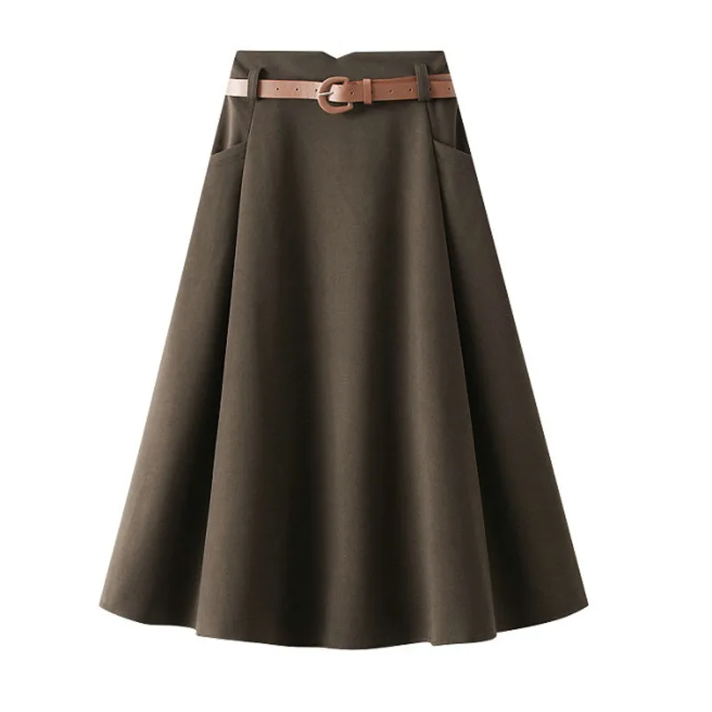 

Женская юбка трапециевидной формы в стиле Харадзюку, винтажная модная повседневная элегантная профессиональная юбка в студенческом стиле, новинка на осень и зиму