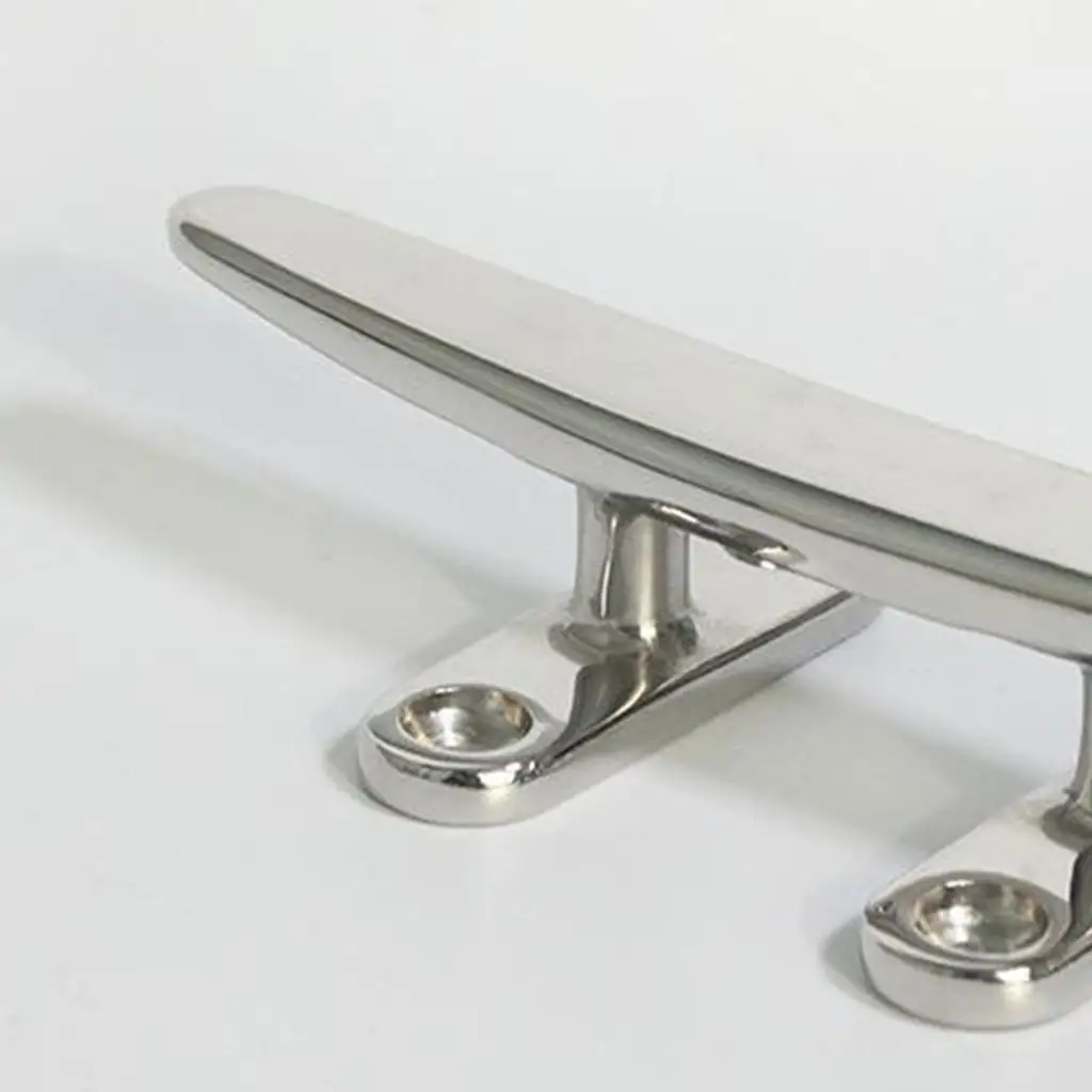 

8 Boat Stainless Steel Rope Cleat Open Base Low Flat Marine Grade Polished