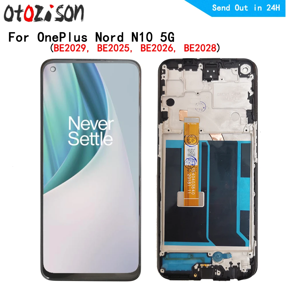 Экран IPS 6,49 дюйма для OnePlus Nord N10 5G BE2029, BE2025, BE2026, ЖК-дисплей, экран, сенсорная панель, дигитайзер с рамкой в сборе