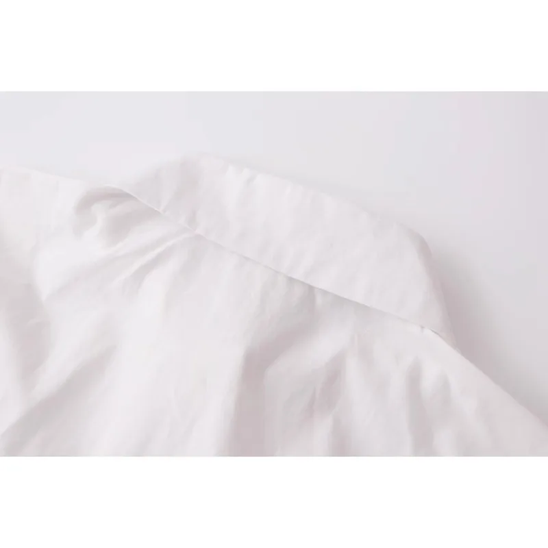 Белая рубашка для женщин с отложным воротником кружевная хлопковая блузка