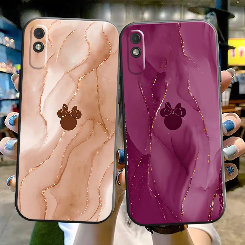 

Disney Mickey Mouse Marble Phone Case For Xiaomi POCO F3 GT X3 Pro X3 GT M3 M3 Pro X3 X3 NFC Liquid Silicon Funda Black Carcasa