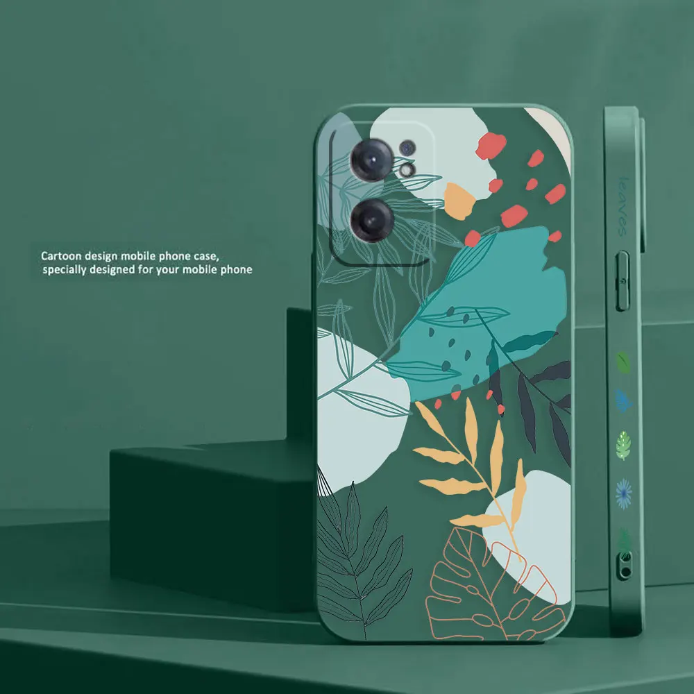 The Art Of Painted Flowers Leaves Case For Oneplus 11 10 9 9R 9RT 8 8T 7 7T ACE 2 2V 2 NORD CE Lite Pro Colour Liquid Case Shell