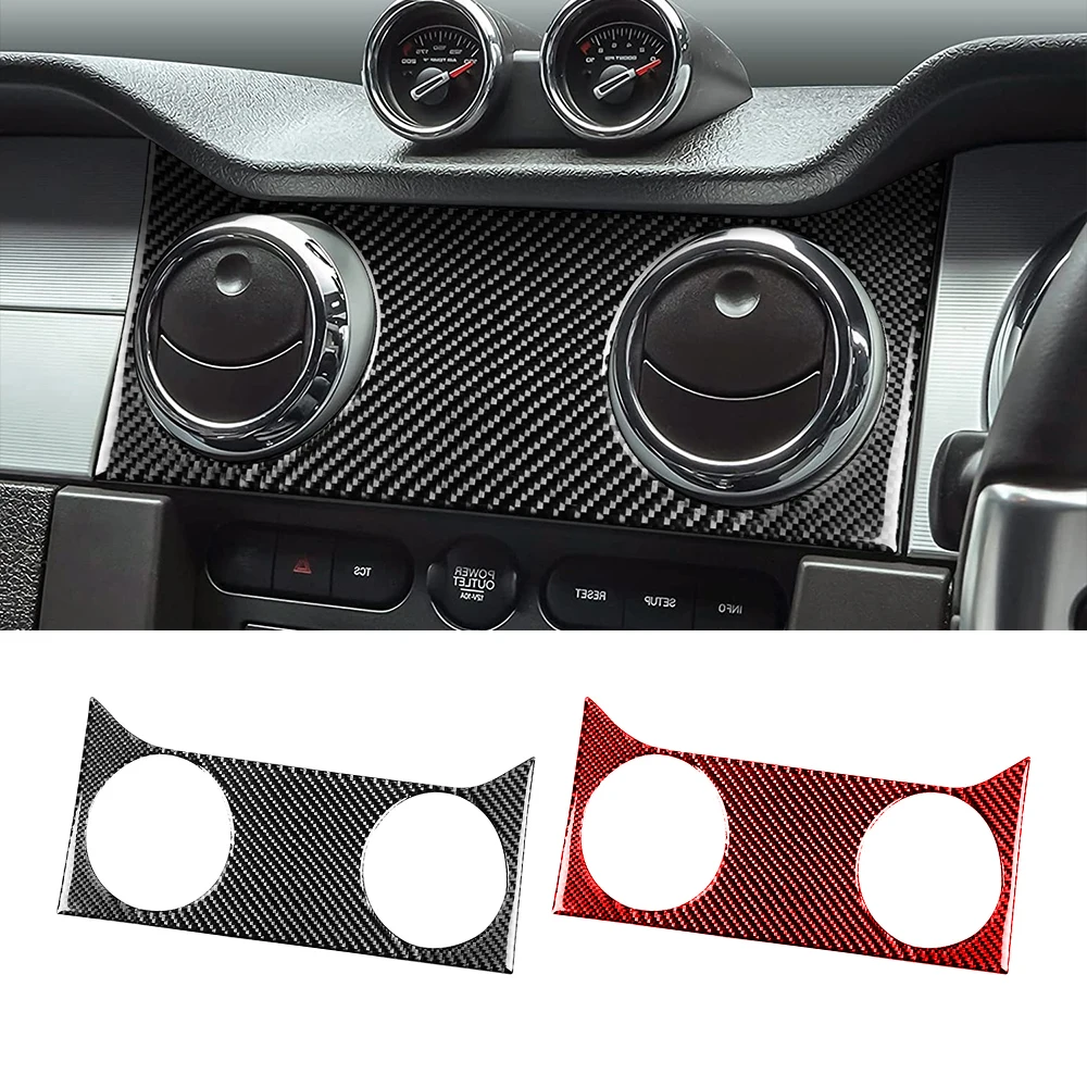 

For Ford Mustang 2005-2009 Carbon Fiber Car Control Air Conditioner Outlet Vent Decor Cover Trim Sticker Auto Accessories