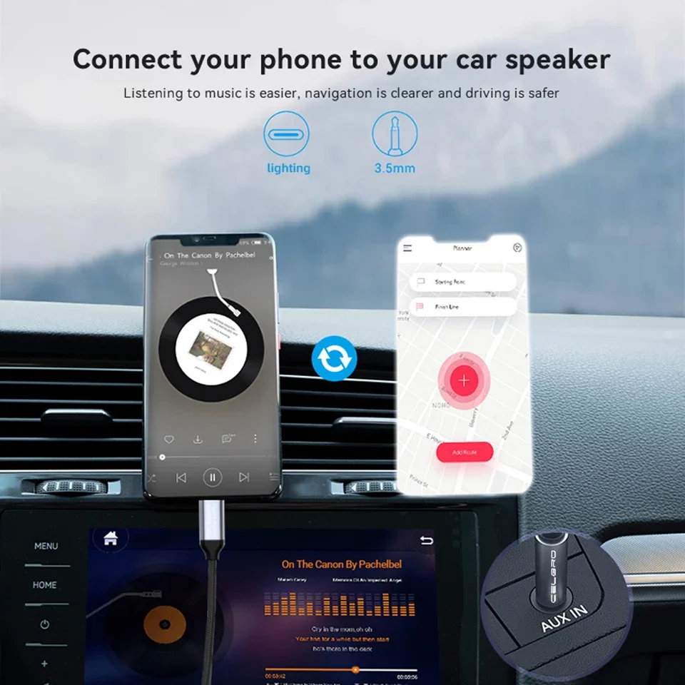 Для Iphone 14 Plus 13 Pro 8-контактный разъем 3 5 мм штекерный Aux-кабель для Apple 12 Mini 11pro Max Xr