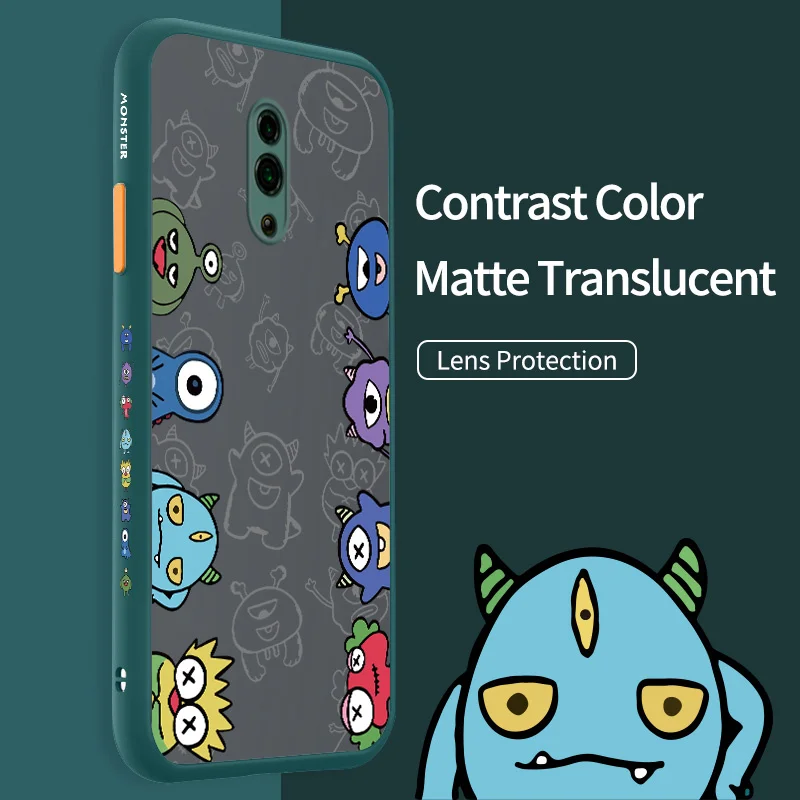

For OPPO Reno Reno2 F Z Reno 3 4 SE 5 Pro Plus 5G A91 F15 Find X3 Lite Mini Diversified Small Monster Case Colorful Monster
