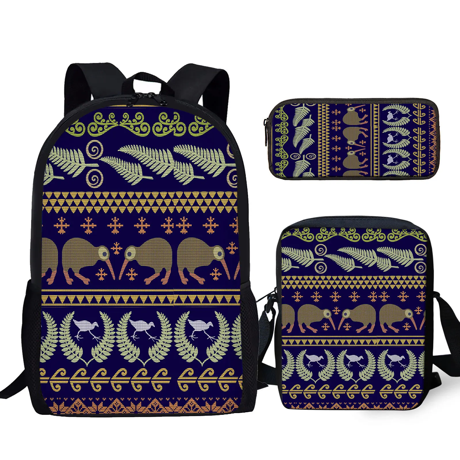 

YIKELUO Boho Kiwi Tropical Plant Print Notebook Bag For Teenagers Adjustable Strap Backpack Messenger Bag Casual Mochilas