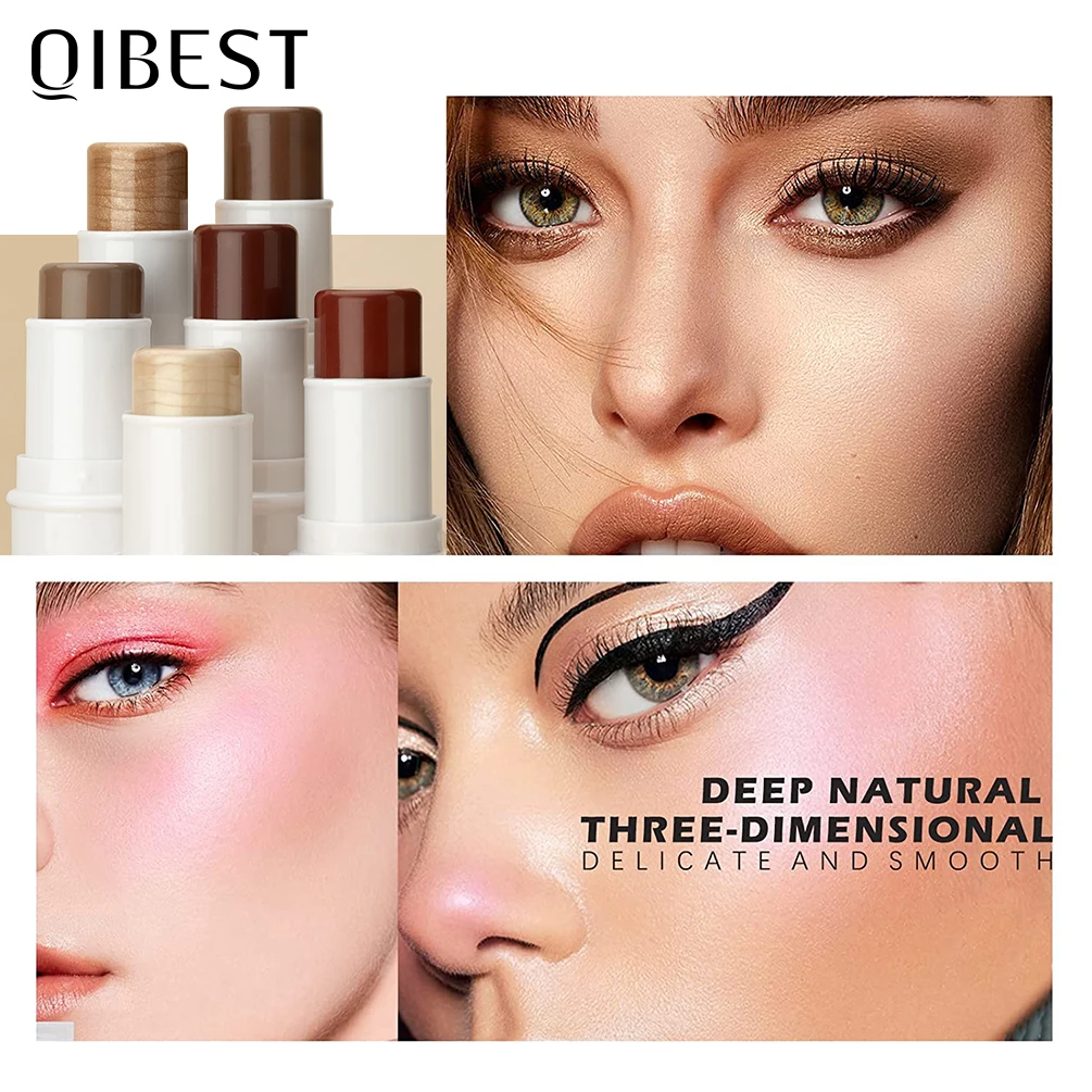 QIBEST Хайлайтер макияж блеск Контурирование бронзер для лица румяна палочки