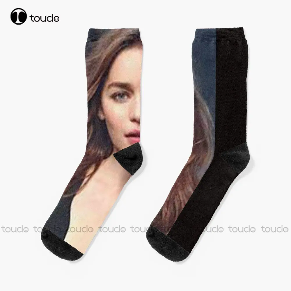 

Emilia Clarke Socks Slipper Socks For Women Personalized Custom Unisex Adult Teen Youth Socks 360° Digital Printing New Popular