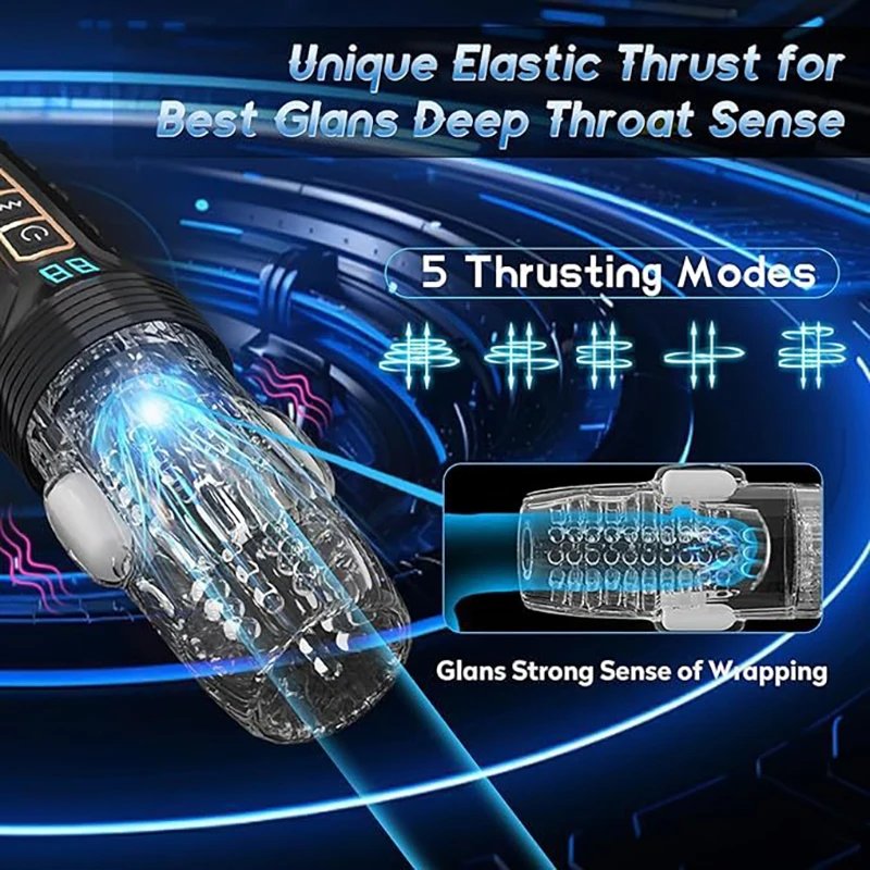 Вращающийся телескопический мужской мастурбатор для проникновения чашка