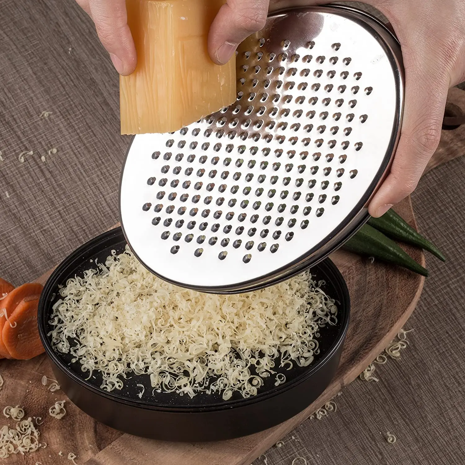 EHZ Cheese Grater With Airtight Storage Container Vegetable Ginger Vegetables Butter Chocolate Chopper Kitchen Cutter Shredder