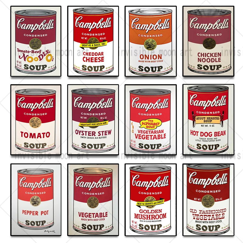 Современная фотография Pop Andy Warhol Кэмпбелл рисунок супа в консервах картина на