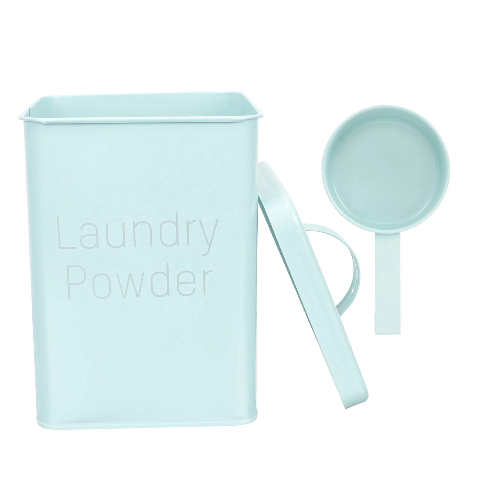 

Laundry Powder Container Detergent Holder Dispenser Storage Bucket Washing Soap Metal Bin Box Canister Tin Iron Softener