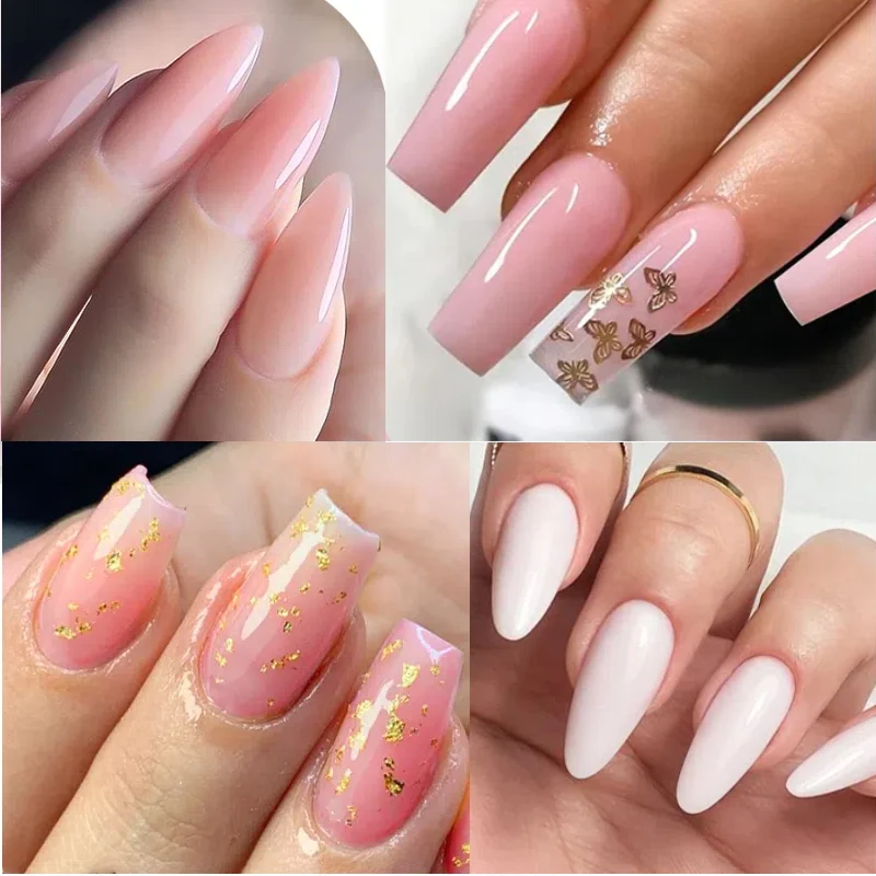 2 - 3 комплекта белого строительного геля для ногтей с щеткой подходит комплектов