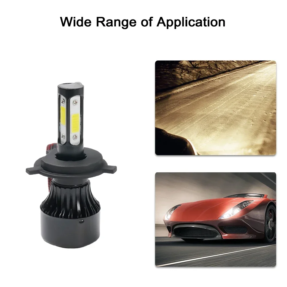 2 шт. автомобильные светодиодные фары H4 HB2 9003 противоударные водонепроницаемые 2500