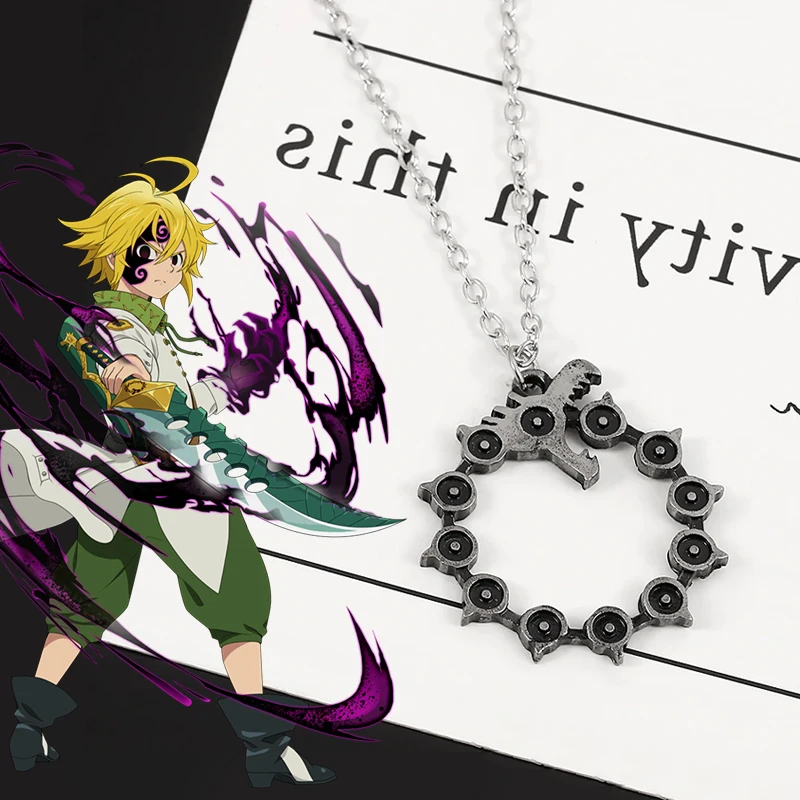 Meliodas аниме аксессуары татуировки укус хвоста дракон подвески ожерелья брелки