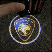 2pcs new wireless led car door welcome laser projector logo ghost shadow night light for proton car goods accessories