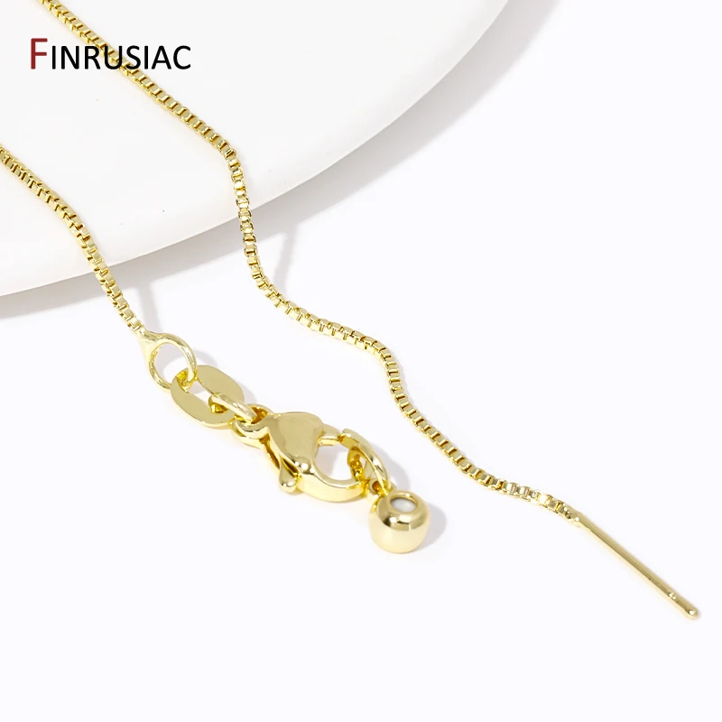 Латунная позолоченная цепочка длиной 45 см из 18-каратного золота