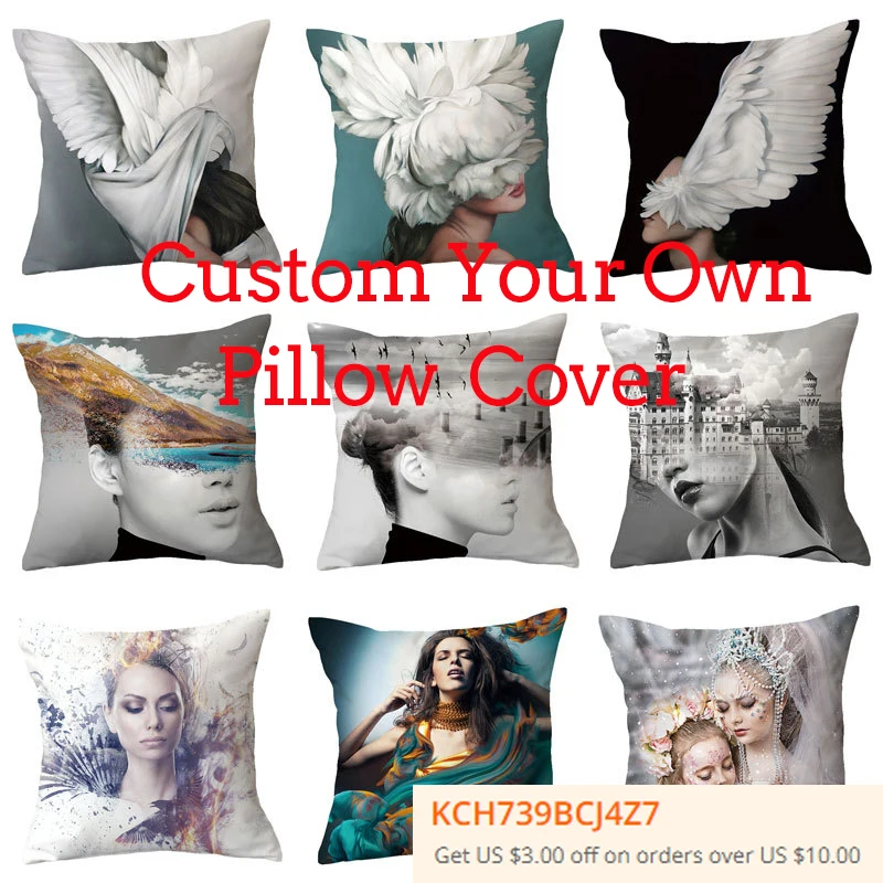 

Custom Anime Square Pillow Case Design Your Text Logo Image Personalized Pillow Cover For Sofa Bed Car