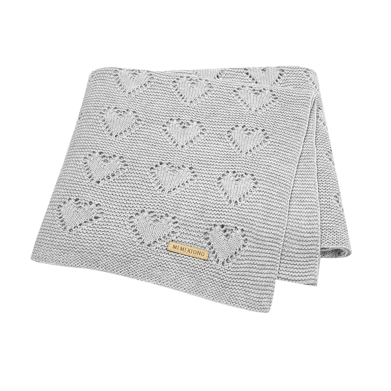 

Baby Blankets 100%Cotton Knitted Newborn Boys Girls Stroller Bedding Sleeping Cover 100*80cm Infant Crib Cellular Children Quilt