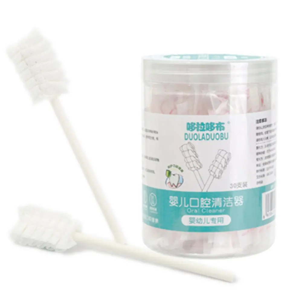 

30PCS Baby Disposable Oral Cleaning Brush Gauze Milk Toothbrush Baby Gauze Individually Wrapped Tongue Brush