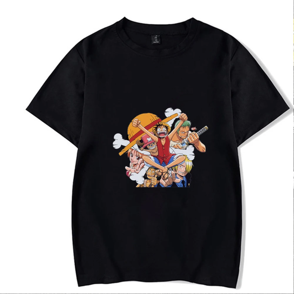 

Summer Harajuku Style Anime Cotton T-Shirt High Quality Unisex Short Sleeve One Piece Luffy Boys Girls 100% Cotton T-Shirts Top